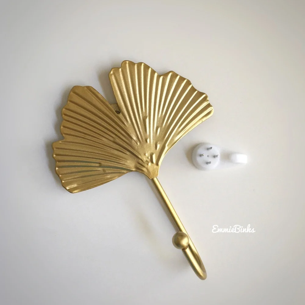 Set of TWO New 1 Piece Gingko Leaf Wall Hook | Home Decor Wall Accent Hooks